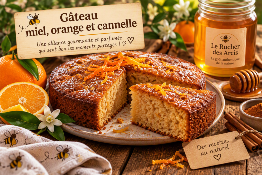 Gâteau miel, orange et cannelle